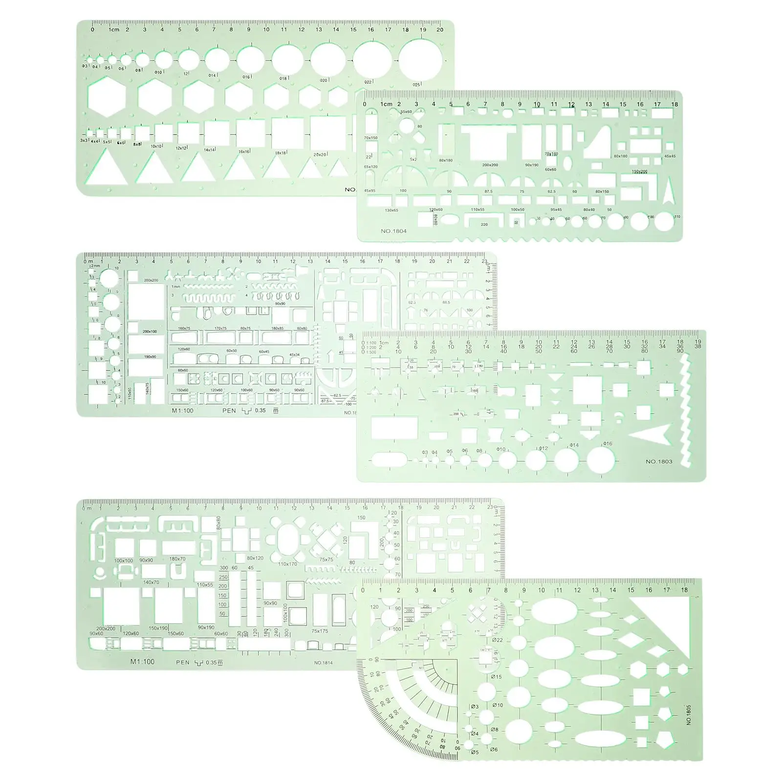 6 Drawing Templates Set Centimeter Measurement Plastic Rulers Geometric Stencils Architecture Template Construction
6 Drawing Templates Set Centimeter Measurement Plastic Rulers Geometric Stencils Architecture Template Construction