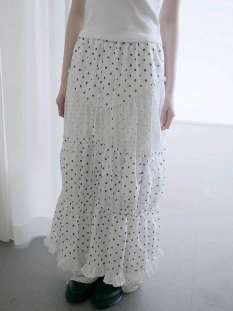 Ezgaga Skirts Women Polka Dot Ruffles Patchwork Vintage High Waist Sweet Elegant Fashion Long Skirt French Style Female
Ezgaga Skirts Women Polka Dot Ruffles Patchwork Vintage High Waist Sweet Elegant Fashion Long Skirt French Style Female