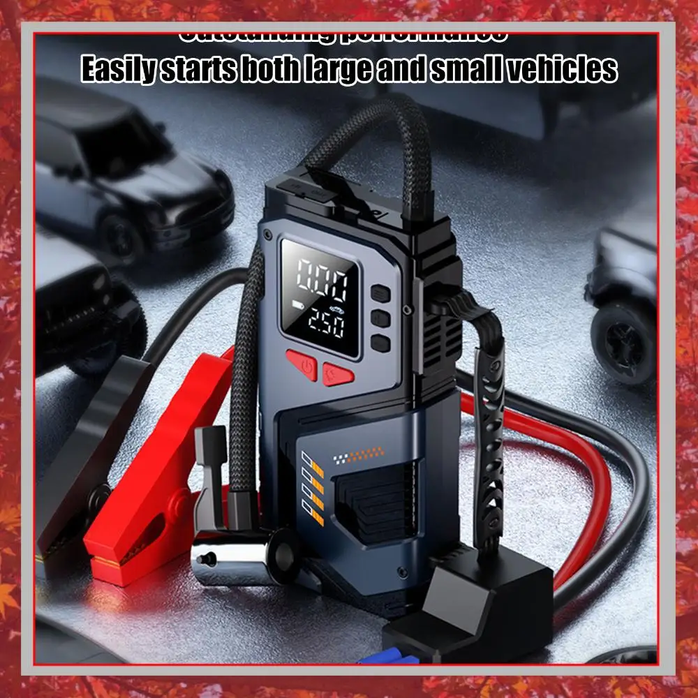 10 in 1 Car Jump Starter with Air Compressor 8000mAh Portable Battery Booster Wireless Tire Inflator with Digital Display
10 in 1 Car Jump Starter with Air Compressor 8000mAh Portable Battery Booster Wireless Tire Inflator with Digital Display