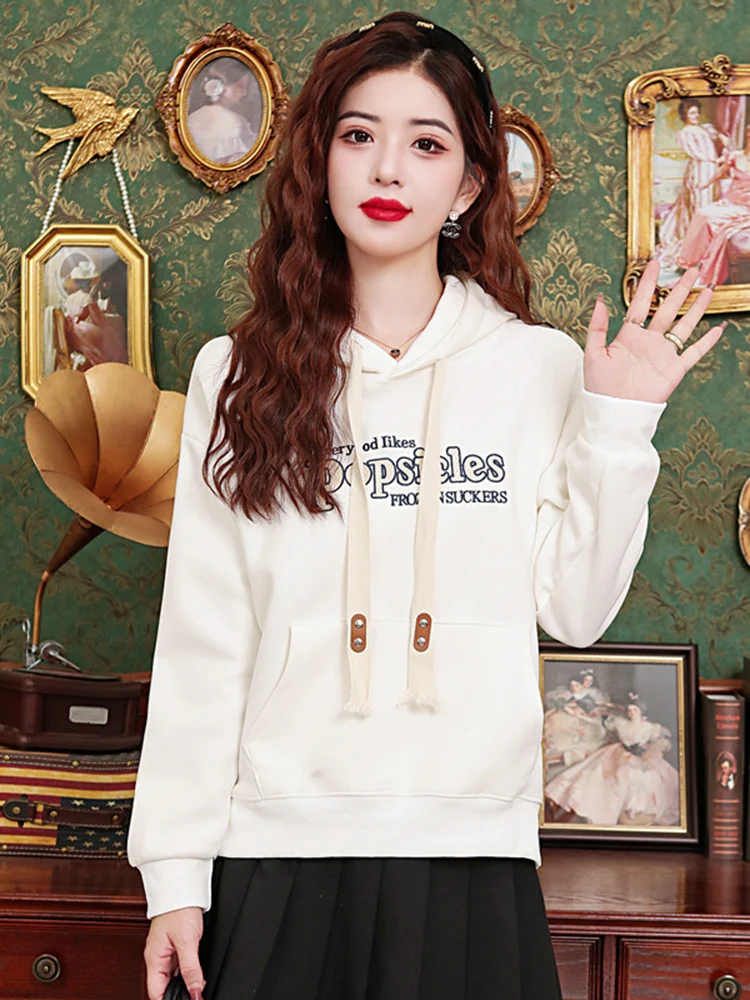 Новая весенняя женская толстовка свободного кроя с длинным рукавом, утепленная, с принтом, повседневная, в уличном стиле, модная, для похудения
Новая весенняя женская толстовка свободного кроя с длинным рукавом, утепленная, с принтом, повседневная, в уличном стиле, модная, для похудения