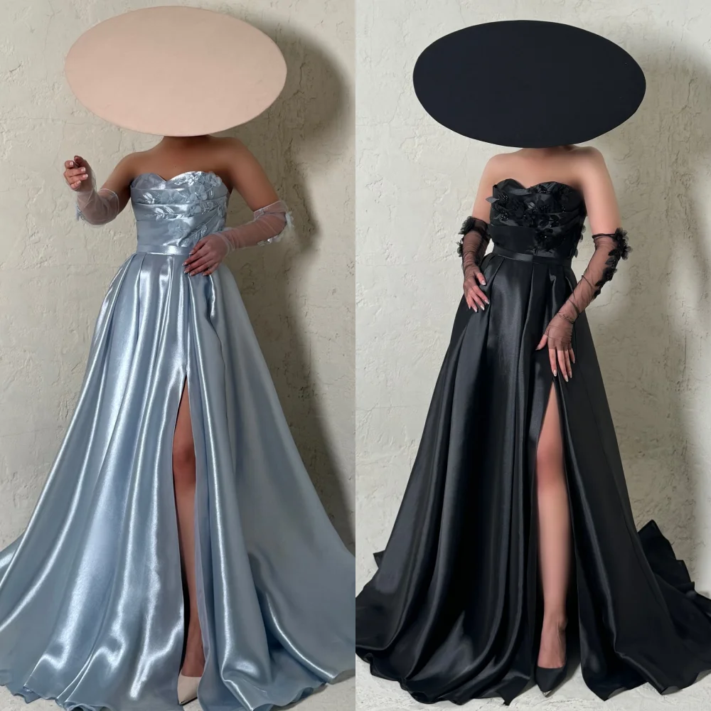 Customized High Quality Exquisite Charmeuse Handmade Flower Pleat A-line Strapless Long Dresses Bespoke Occasion Dresses Sexy
Customized High Quality Exquisite Charmeuse Handmade Flower Pleat A-line Strapless Long Dresses Bespoke Occasion Dresses Sexy