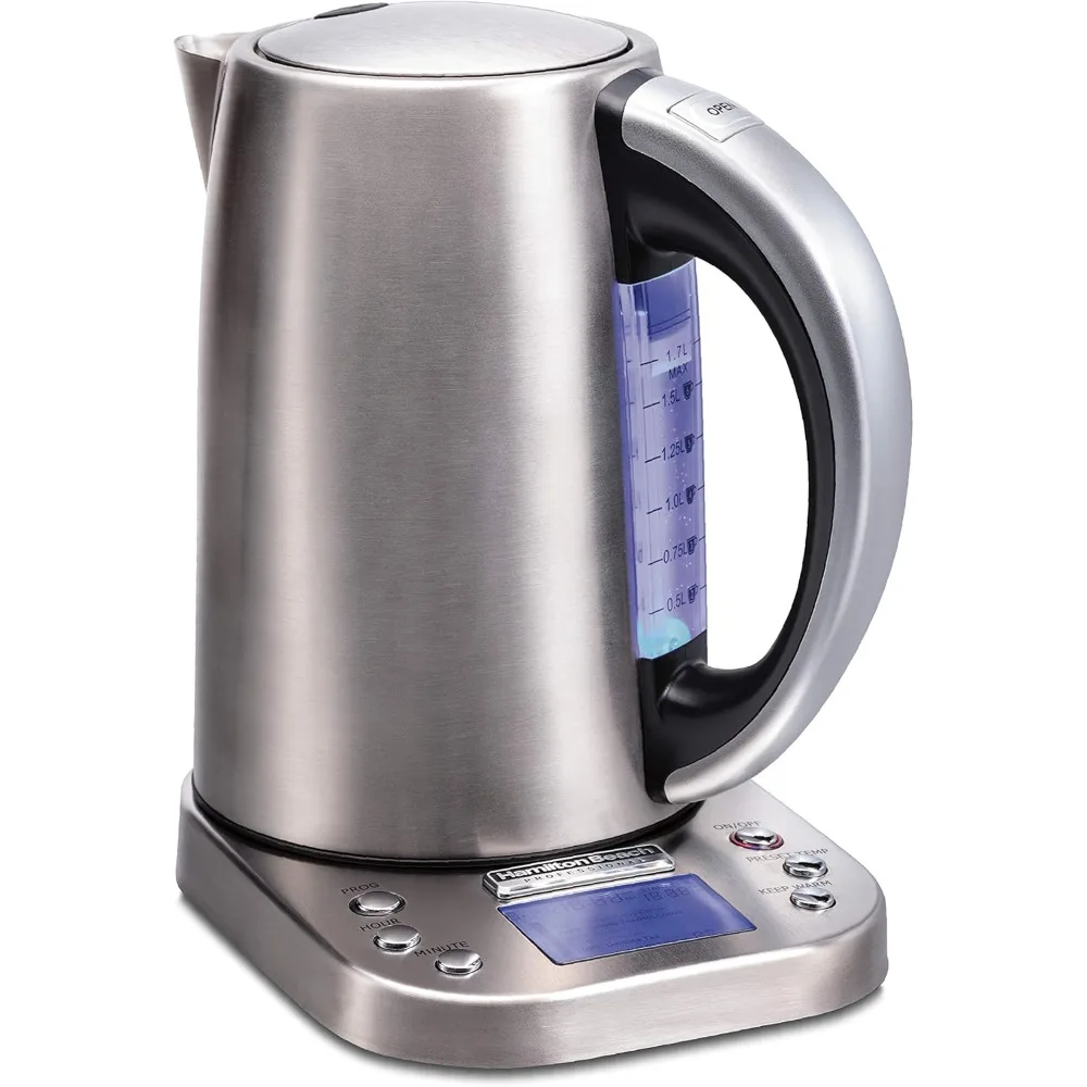 Digital LCD Temperature Control Electric Tea Kettle, Water Boiler & Heater, 1.7 Liter, Fast Boiling 1500 Watts, Cordless
Digital LCD Temperature Control Electric Tea Kettle, Water Boiler & Heater, 1.7 Liter, Fast Boiling 1500 Watts, Cordless