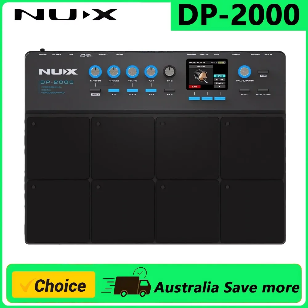 NUX DP-2000 8-Velocity Sensitive Independent Strike Percussion Pad with LED Lights, Digital Percussion Pad with UI Interactive
NUX DP-2000 8-Velocity Sensitive Independent Strike Percussion Pad with LED Lights, Digital Percussion Pad with UI Interactive
