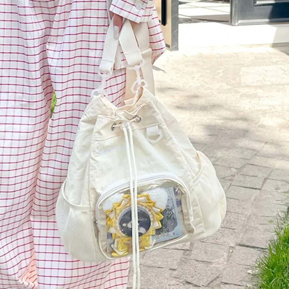 Transparent Nylon Drawstring Backpack Lightweight Sweet Casual Ita Backpack Badge Display Harajuku Y2k Schoolbag Outdoor
Transparent Nylon Drawstring Backpack Lightweight Sweet Casual Ita Backpack Badge Display Harajuku Y2k Schoolbag Outdoor