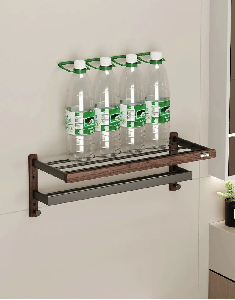 Light luxury high-quality black walnut towel rack,drilling free aluminum storage rack,solid wood wall mounted towel rack YX810EL
Light luxury high-quality black walnut towel rack,drilling free aluminum storage rack,solid wood wall mounted towel rack YX810EL