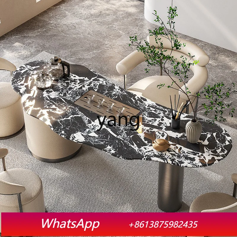 LMMlight luxury stone tea table and chair combination office natural marble tea table
LMMlight luxury stone tea table and chair combination office natural marble tea table