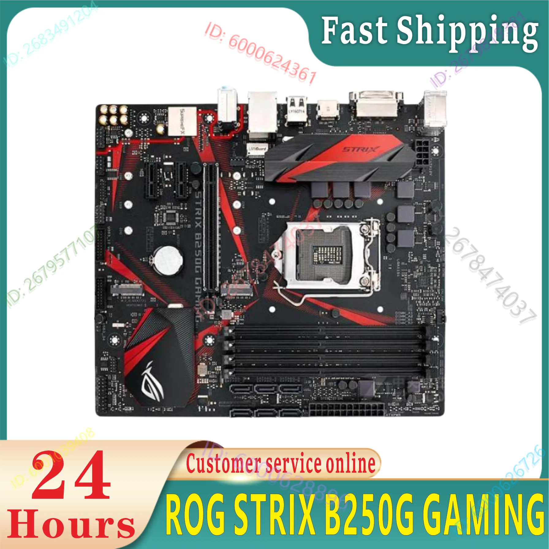 100% testing ROG STRIX B250G GAMING DDR4 LGA 1151 B250 desktop board 64GB USB2.0 USB3.0 DVI HDMI
100% testing ROG STRIX B250G GAMING DDR4 LGA 1151 B250 desktop board 64GB USB2.0 USB3.0 DVI HDMI