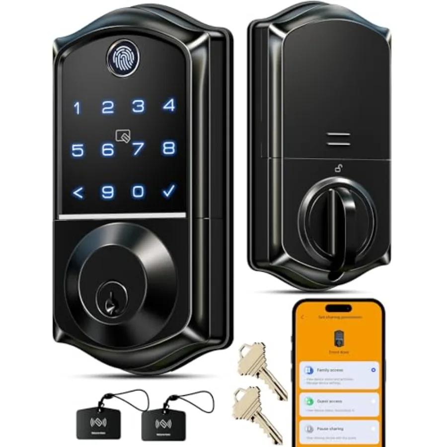 VE017 Fingerprint Smart Door Lock, App Control, 8-in-1 Keyless Entry, Auto Lock, Emergency Power Port, Electronic Touchscreen K
VE017 Fingerprint Smart Door Lock, App Control, 8-in-1 Keyless Entry, Auto Lock, Emergency Power Port, Electronic Touchscreen K