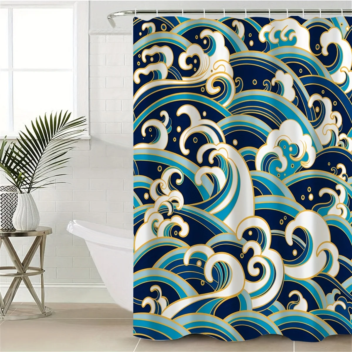 Shower Curtain: Traditional Japanese Wave Pattern for a Stylish and Ocean-Inspired Bathroom Decor
Shower Curtain: Traditional Japanese Wave Pattern for a Stylish and Ocean-Inspired Bathroom Decor