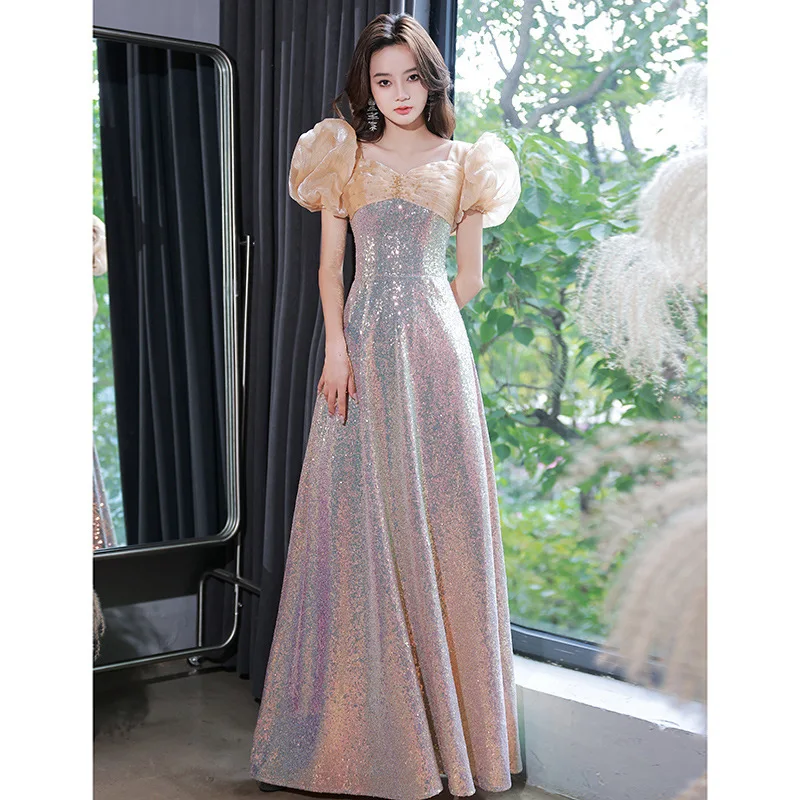 Dinner French Evening Dress Female Light Luxury Minority Style Host Sequined Ladies Banquet Art Exam Student Flash Temperament
Dinner French Evening Dress Female Light Luxury Minority Style Host Sequined Ladies Banquet Art Exam Student Flash Temperament