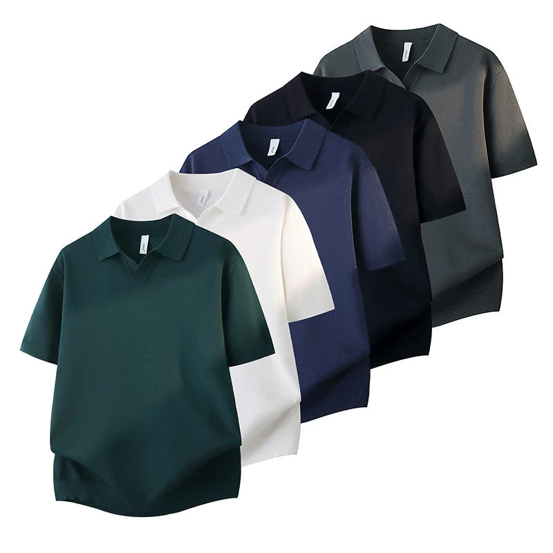 Mens Summer Short-Sleeve Polo Shirt Lapel Luxury Casual Knit British-Style Solid Fashion Versatile T-Shirt Outdoor-Homewear Tops
Mens Summer Short-Sleeve Polo Shirt Lapel Luxury Casual Knit British-Style Solid Fashion Versatile T-Shirt Outdoor-Homewear Tops