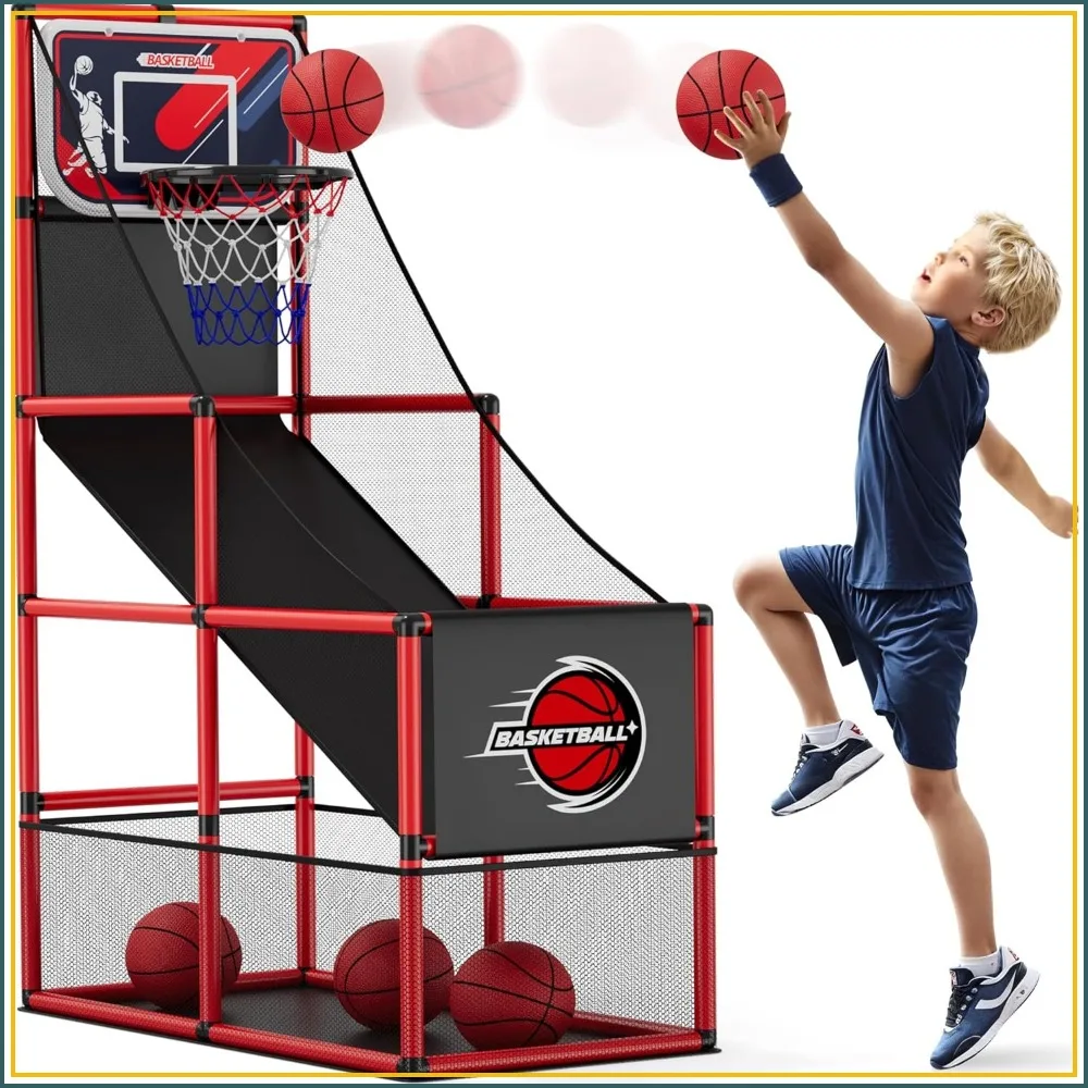 Basketball Arllde Game for Kids Indoor Outdoor, Adjustable Hoop with 4 Balls & Pump, Single Shot Game Set for Boys Girls Teens
Basketball Arllde Game for Kids Indoor Outdoor, Adjustable Hoop with 4 Balls & Pump, Single Shot Game Set for Boys Girls Teens