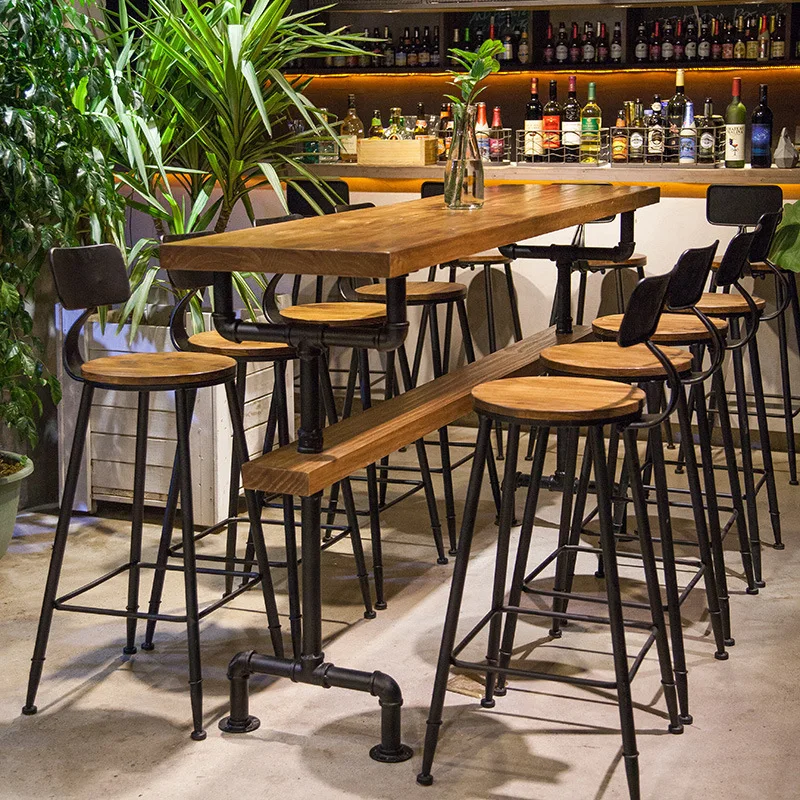 Cafe Solid wood restaurant Dessert shop Tall bar Long table and chair combination
Cafe Solid wood restaurant Dessert shop Tall bar Long table and chair combination