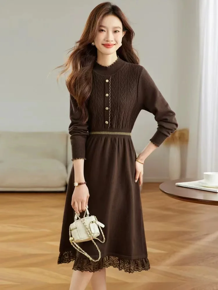 Knitted for Women Sweater Midi Dress 2025 Autumn Winter Long Sleeve Warm Dress Women Elastic Vintage Hepubrn Night Prom
Knitted for Women Sweater Midi Dress 2025 Autumn Winter Long Sleeve Warm Dress Women Elastic Vintage Hepubrn Night Prom