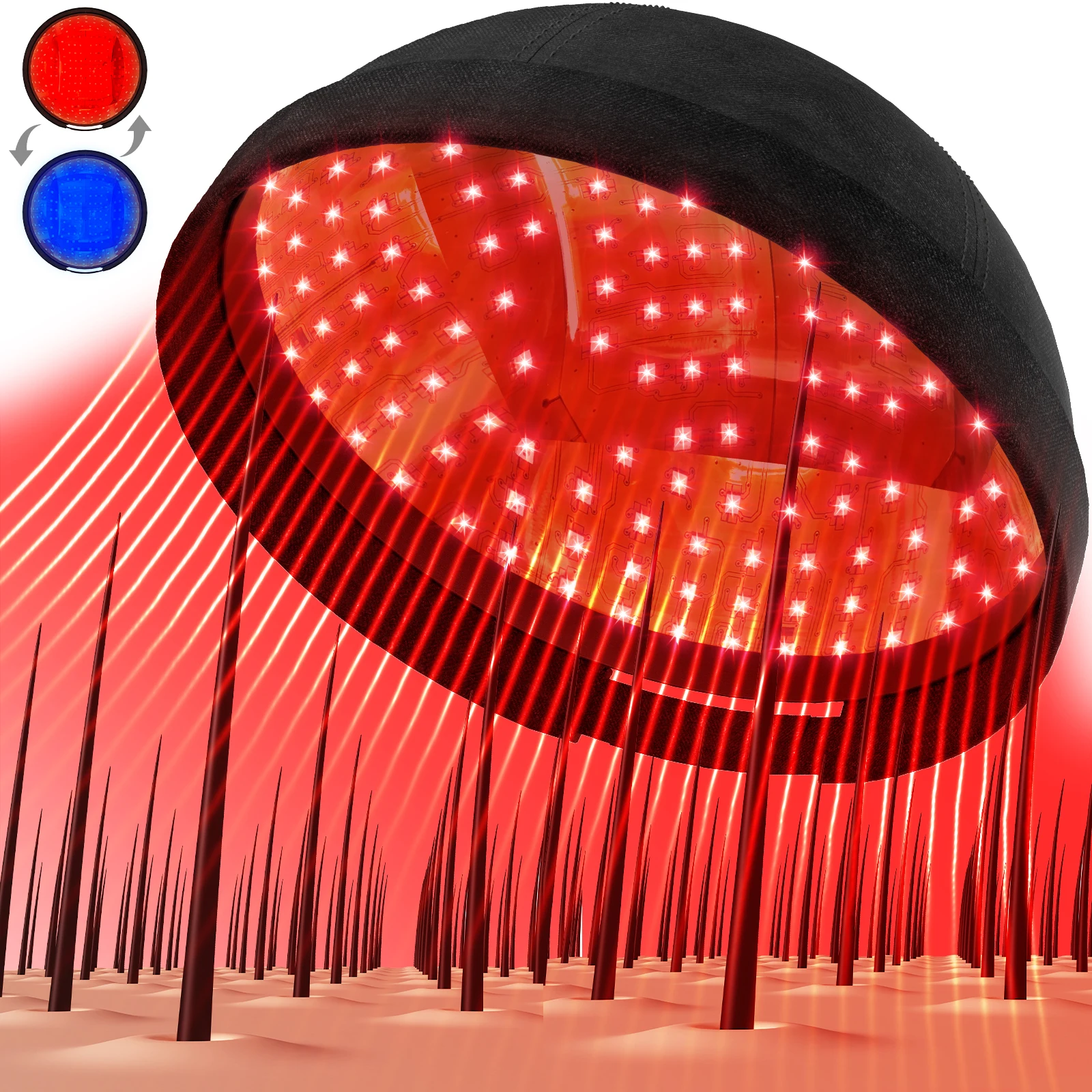 236 Laser Diodes Red Light Therapy Hair Growth Cap Anti Hair Loss Treatment Helmet for Men Women Professional Hair Regrowth Device for Thinning Hair 650nm Red 460nm Blue Light Anti-inflammatory Scalp Phototherapy Device USB Rechargeable Portable Tool
236 Laser Diodes Red Light Therapy Hair Growth Cap Anti Hair Loss Treatment Helmet for Men Women Professional Hair Regrowth Device for Thinning Hair 650nm Red 460nm Blue Light Anti-inflammatory Scalp Phototherapy Device USB Rechargeable Portable Tool