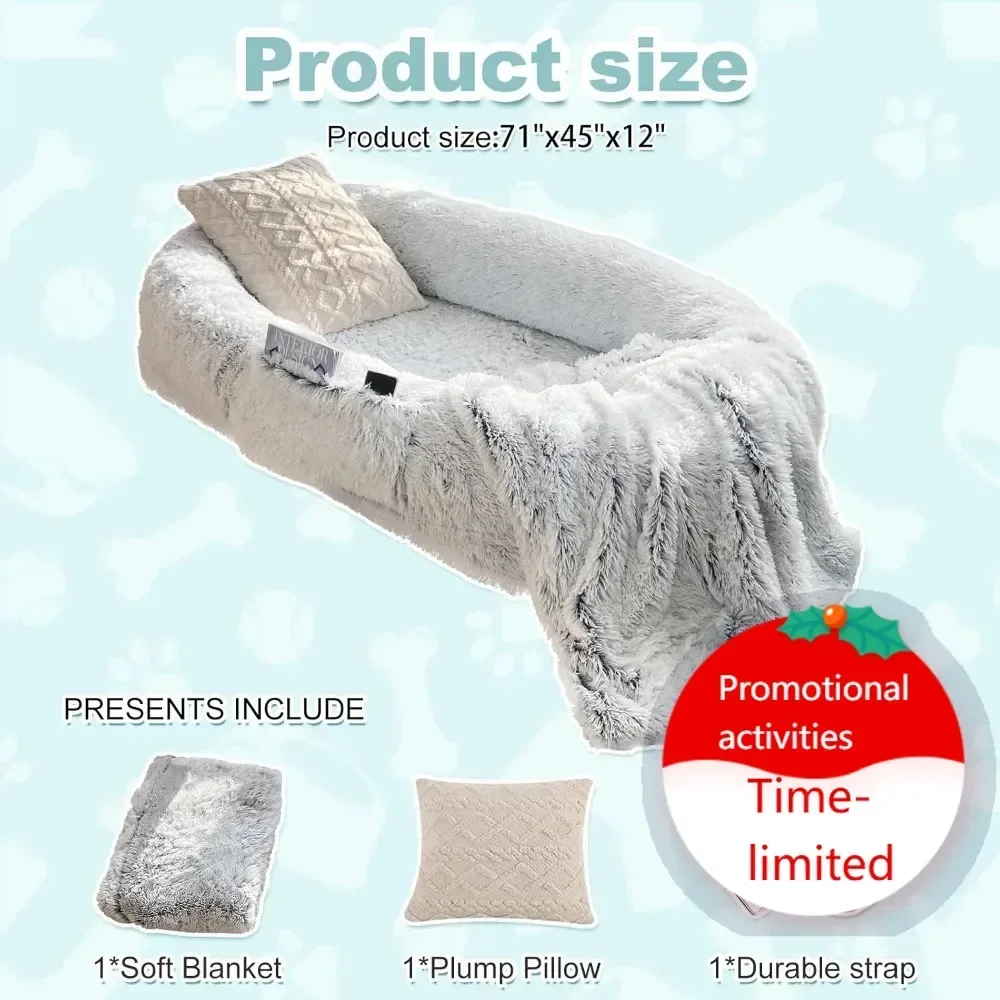 Hot salesExtra Large Human Dog Bed for Adults and Pets, Washable Faux Fur Orthopedic Cushion with Pillow, Blanket, Strap - Grey
Hot salesExtra Large Human Dog Bed for Adults and Pets, Washable Faux Fur Orthopedic Cushion with Pillow, Blanket, Strap - Grey