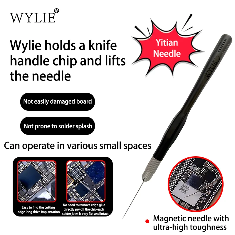 WYLIE WL-207F Precision IC Pry Needle, High Toughness Lightweight Handle Repair Tool for Phone CPU Motherboard Chip Removal
WYLIE WL-207F Precision IC Pry Needle, High Toughness Lightweight Handle Repair Tool for Phone CPU Motherboard Chip Removal