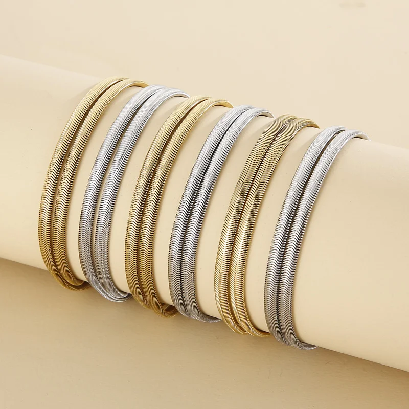 Classic Stainless Steel Snake Chain Necklaces PVD Electroplating Couple Custom Flat Snake Chain Simple Jewelry Wholesale
Classic Stainless Steel Snake Chain Necklaces PVD Electroplating Couple Custom Flat Snake Chain Simple Jewelry Wholesale