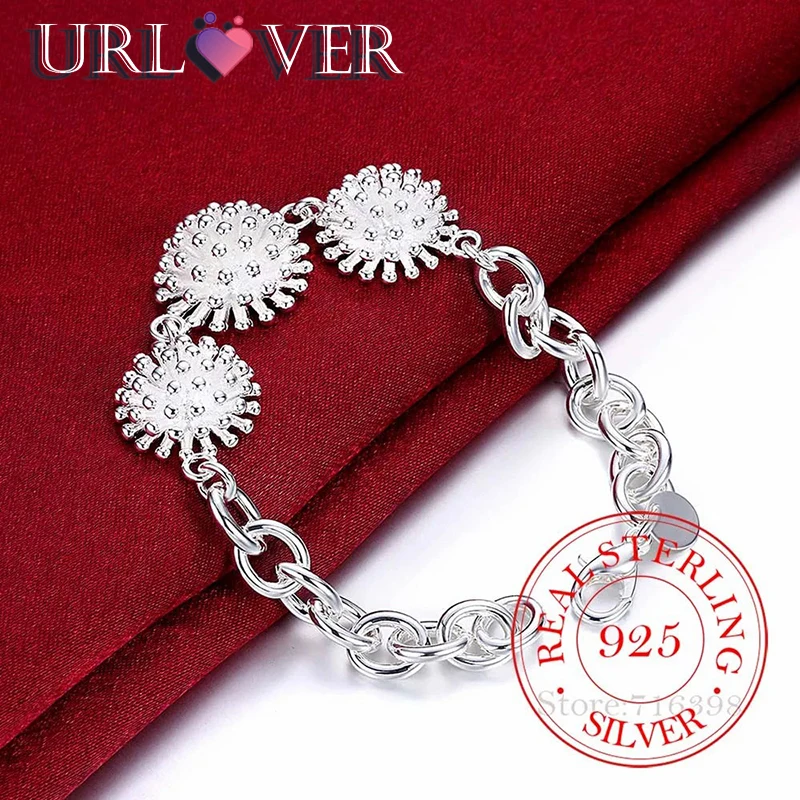 URLOVER 925 Sterling Silver Women Noble Big Flower Chain Bracelet Fashion Classic Jewelry Beautiful Elegant Wedding Accessories
URLOVER 925 Sterling Silver Women Noble Big Flower Chain Bracelet Fashion Classic Jewelry Beautiful Elegant Wedding Accessories