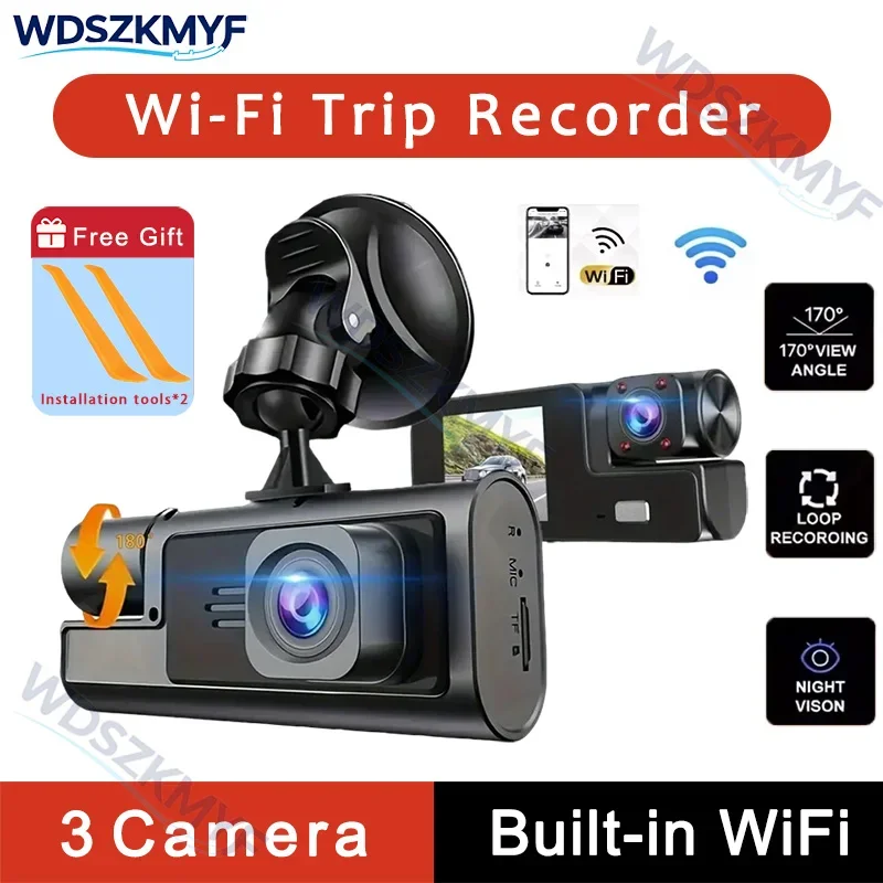 HD 1080P WiFi Dash Cam Car Camera with Front Interior Rear View Cameras And Night Vision Dual/Triple Channel Car DVR Accessories
HD 1080P WiFi Dash Cam Car Camera with Front Interior Rear View Cameras And Night Vision Dual/Triple Channel Car DVR Accessories