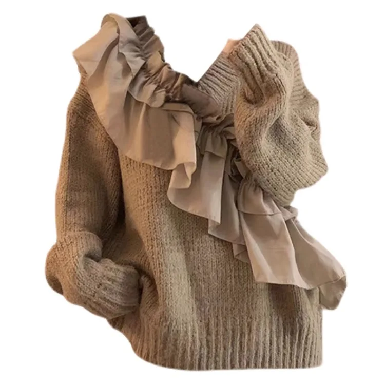 Lazy Ruffles Patchwork Knitted Pullover 2025 Autumn Winter New Sweaters Mujer Y2k Grunge Long Sleeve Loose Tops Mujer
Lazy Ruffles Patchwork Knitted Pullover 2025 Autumn Winter New Sweaters Mujer Y2k Grunge Long Sleeve Loose Tops Mujer