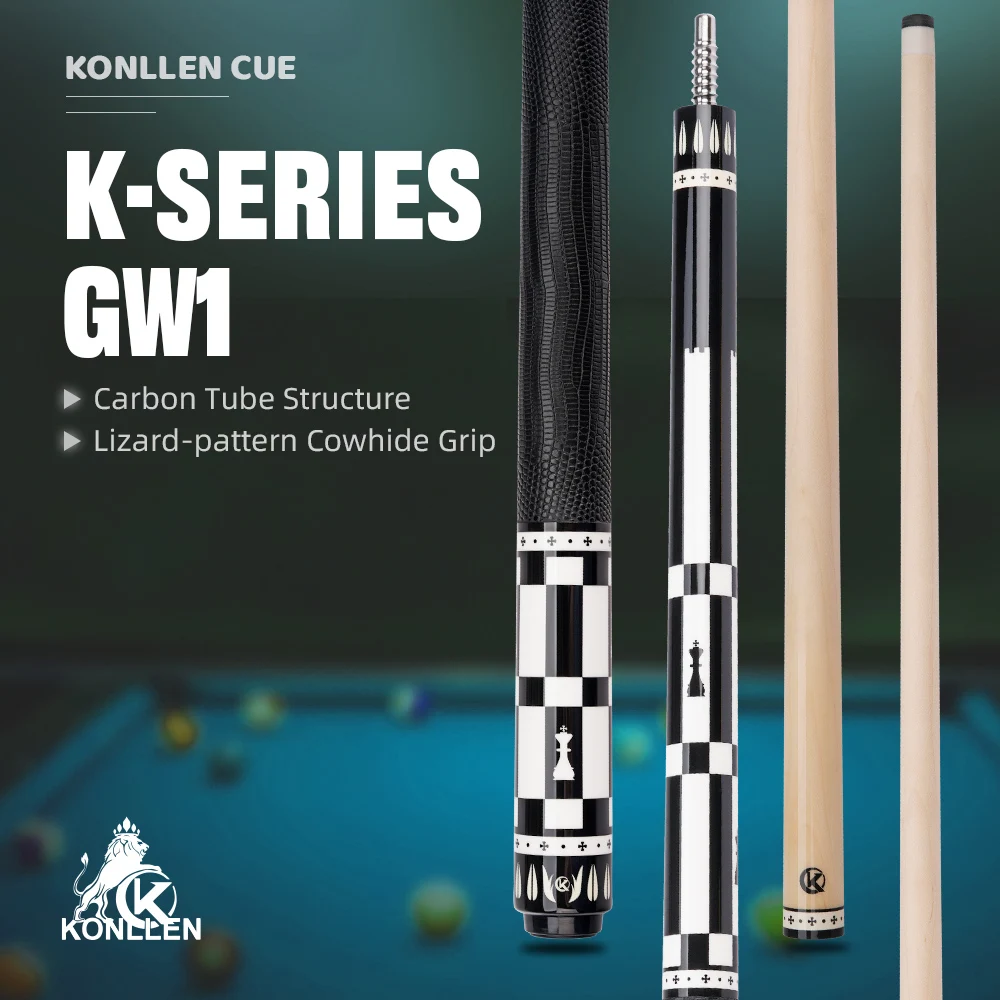 KONLLEN Maple Pool Cue GW1 Series Low Deflection Profession Ultra-smooth Carbon Tube Inside Billiard Pool Sticks with 12mm tip
KONLLEN Maple Pool Cue GW1 Series Low Deflection Profession Ultra-smooth Carbon Tube Inside Billiard Pool Sticks with 12mm tip