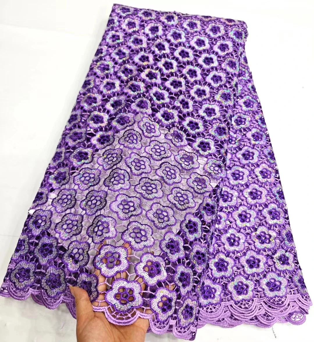 Latest Purple Water Soluble Guipure Cord Nigerian Lace Fabric For Women Dress Sequins African Lace Fabric For Clothes PHD24112
Latest Purple Water Soluble Guipure Cord Nigerian Lace Fabric For Women Dress Sequins African Lace Fabric For Clothes PHD24112