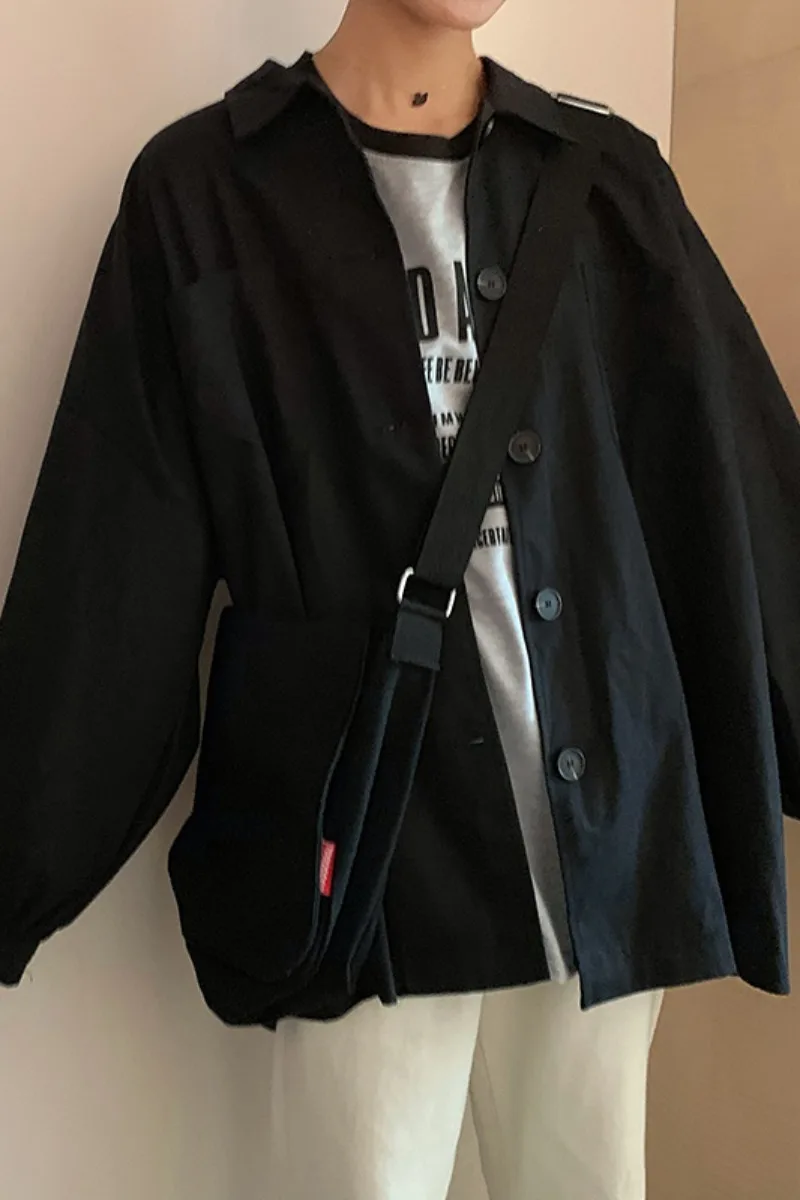 Trench Coat Buttoned To The Top Woman Clothing Trendy Loose-Fit Fashionable Spring Autumn Oversize Overwear Trun-Down Maxi
Trench Coat Buttoned To The Top Woman Clothing Trendy Loose-Fit Fashionable Spring Autumn Oversize Overwear Trun-Down Maxi