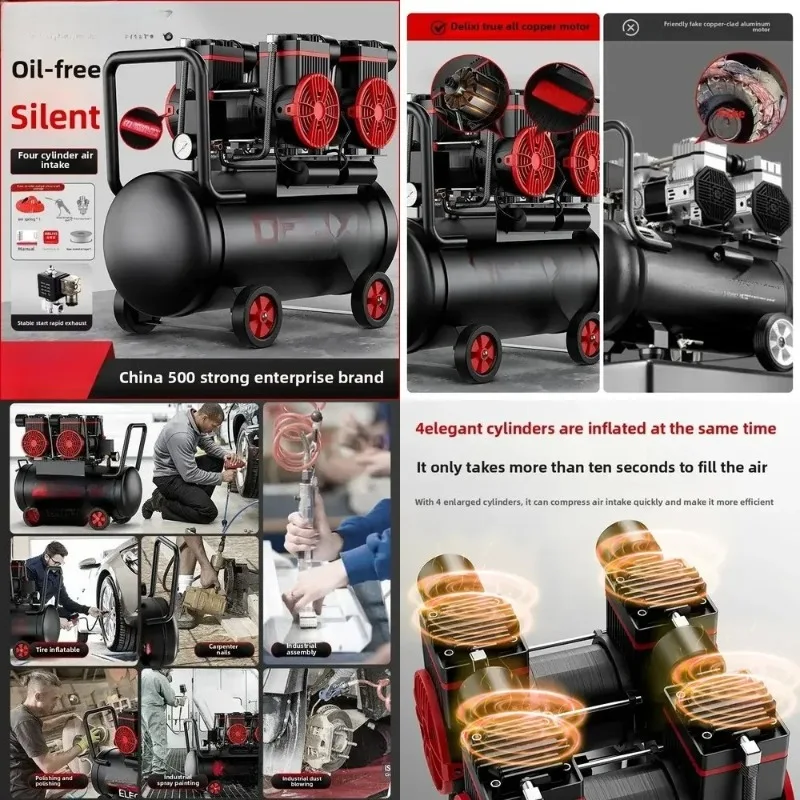 220V Portable Silent Oil-Free Small Industrial Air Compressor Air Pump Mini Quiet DIY Workshop Household
220V Portable Silent Oil-Free Small Industrial Air Compressor Air Pump Mini Quiet DIY Workshop Household
