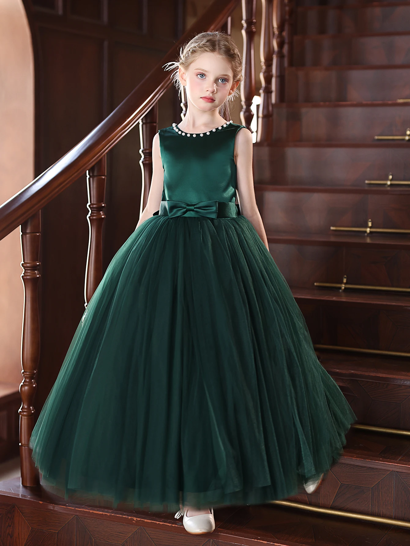 Girl Middle-Aged Girl Dark Green Fluffy Veil Long Dress Party Birthday Performance Elegant Dress
Girl Middle-Aged Girl Dark Green Fluffy Veil Long Dress Party Birthday Performance Elegant Dress