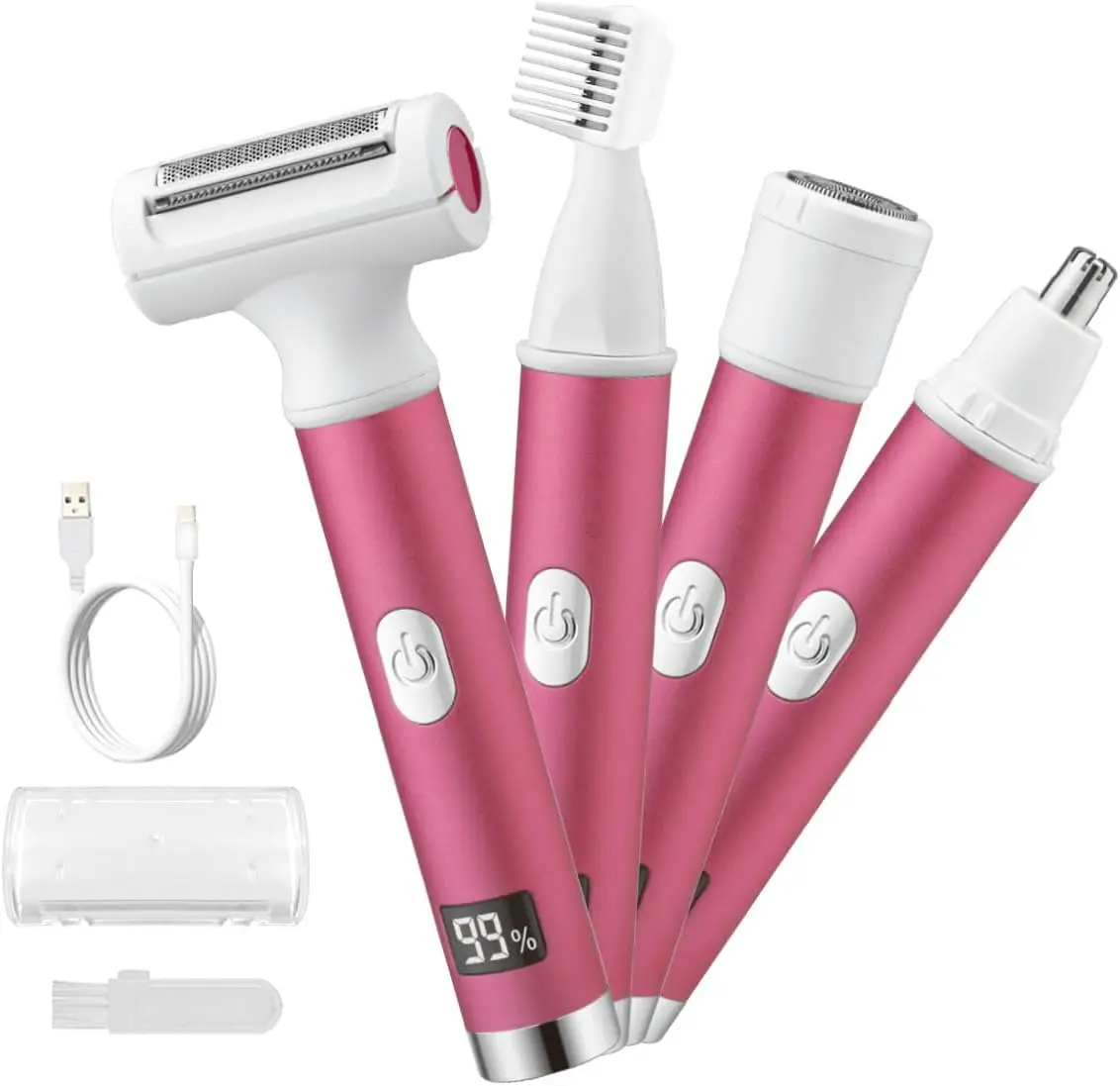 Электробритва для ног, лица, тела, электробритва с 4 аксессуарами, триммер для бровей, бикини, триммер для носа, ушей, удаление волос
Электробритва для ног, лица, тела, электробритва с 4 аксессуарами, триммер для бровей, бикини, триммер для носа, ушей, удаление волос