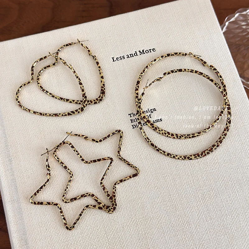 Leopard Print Heart Star Large Hoop Earrings Vintage Retro Statement Chunky Jewelry for Women Premium Daily Wear Accessories
Leopard Print Heart Star Large Hoop Earrings Vintage Retro Statement Chunky Jewelry for Women Premium Daily Wear Accessories