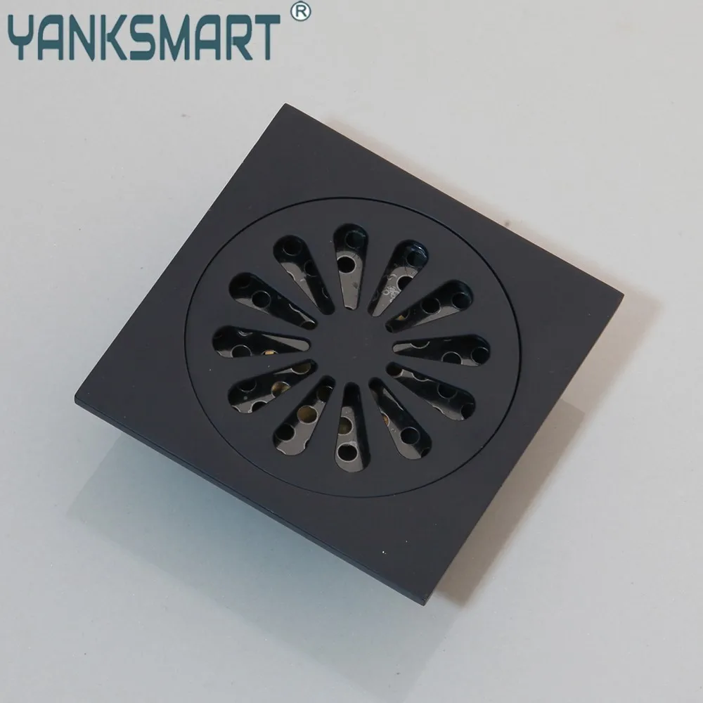 YANKSMART Матовый черный слив для душа с защитой от запаха для ванной комнаты, напольный 4-дюймовый латунный квадратный напольный слив для душа, решетка для мусора, слив для пола
YANKSMART Матовый черный слив для душа с защитой от запаха для ванной комнаты, напольный 4-дюймовый латунный квадратный напольный слив для душа, решетка для мусора, слив для пола