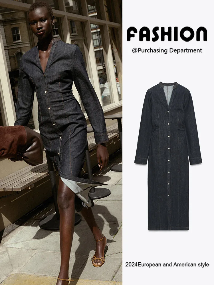 Ele V-Ne Long Sve Slim Fit джинсовый миди Dr женская мода осеннее новое поступление сценический костюм этническая одежда
Ele V-Ne Long Sve Slim Fit джинсовый миди Dr женская мода осеннее новое поступление сценический костюм этническая одежда