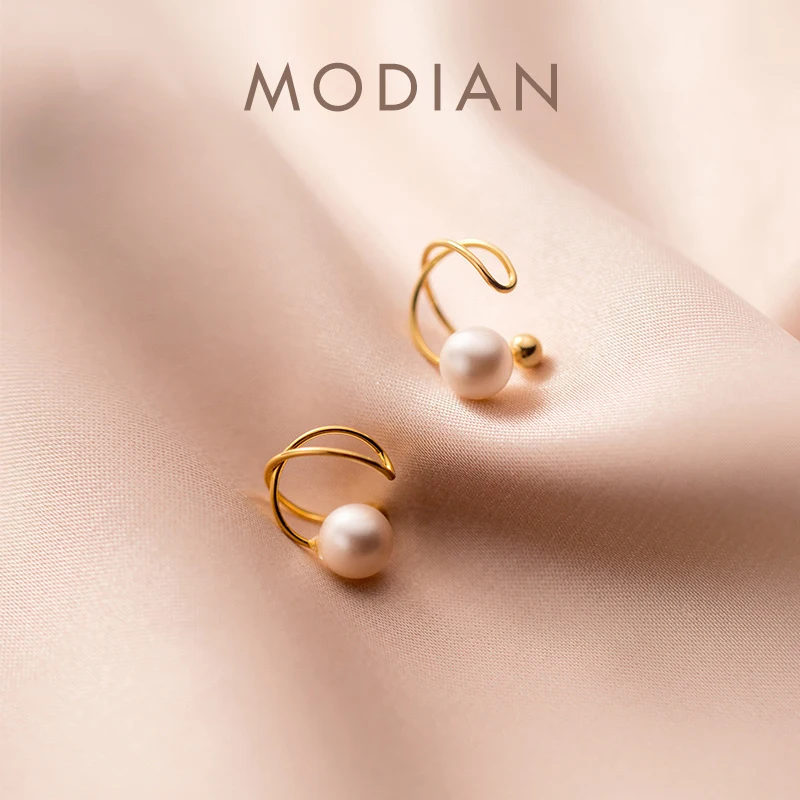 Женские серьги-клипсы с жемчугом Modian, из стерлингового серебра 100% пробы золотого цвета с жемчугом, Изящные Ювелирные украшения
Женские серьги-клипсы с жемчугом Modian, из стерлингового серебра 100% пробы золотого цвета с жемчугом, Изящные Ювелирные украшения