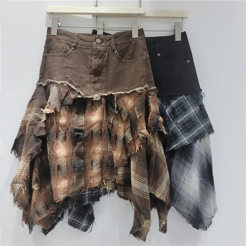 2026 Spring Summer New Retro Plaid Patchwork Skirt Women Niche Design Irregular A Line Skirt Trend Women
2026 Spring Summer New Retro Plaid Patchwork Skirt Women Niche Design Irregular A Line Skirt Trend Women