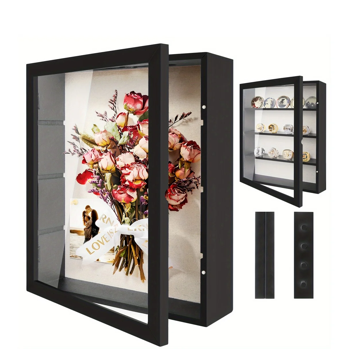 11X14/12X16 Shadow Box Frame with Linen Back - Large Rustic Memory Display Case for Flowers, Pictures, Championship Rings, Medal
11X14/12X16 Shadow Box Frame with Linen Back - Large Rustic Memory Display Case for Flowers, Pictures, Championship Rings, Medal