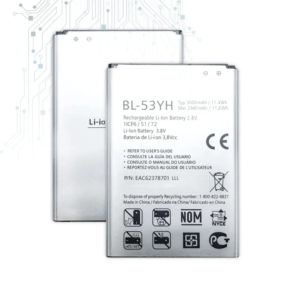 Аккумулятор BL-53YH BL53YH для LG G3 D858 D855 D857 D859 D850 F400 F460 F470 F400L D830 D851 VS985 BL 53YH Bateria
Аккумулятор BL-53YH BL53YH для LG G3 D858 D855 D857 D859 D850 F400 F460 F470 F400L D830 D851 VS985 BL 53YH Bateria