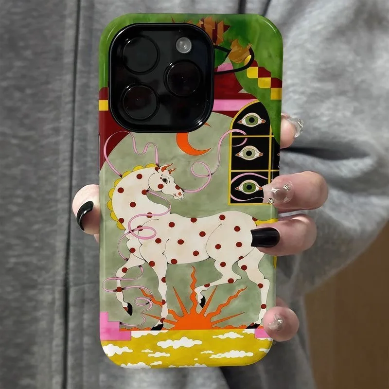 Mystic Horse Psychedelic Polka Dot Print Bohemian Evil Eye Phone Case for iPhone 17 16 15 14 13 12 11 Pro Max Plus Back Cover
Mystic Horse Psychedelic Polka Dot Print Bohemian Evil Eye Phone Case for iPhone 17 16 15 14 13 12 11 Pro Max Plus Back Cover