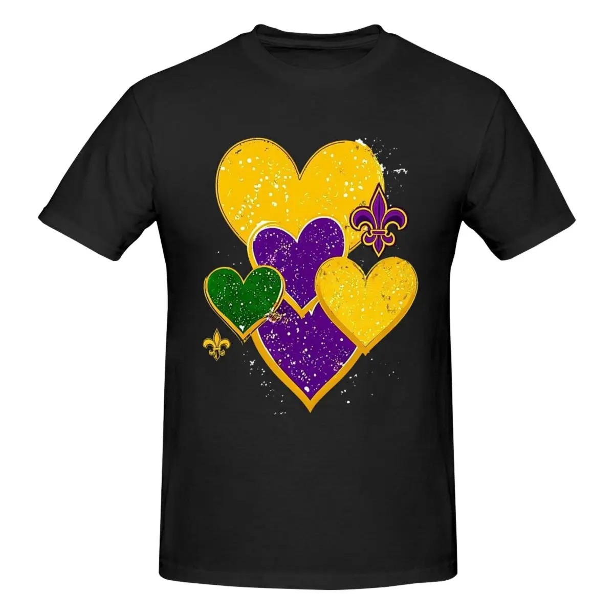 Mardi Gras Hearts Men T-Shirt Funny Plus Size T Shirts Men's Round Neck Cotton Tees Short Summer Male
Mardi Gras Hearts Men T-Shirt Funny Plus Size T Shirts Men's Round Neck Cotton Tees Short Summer Male