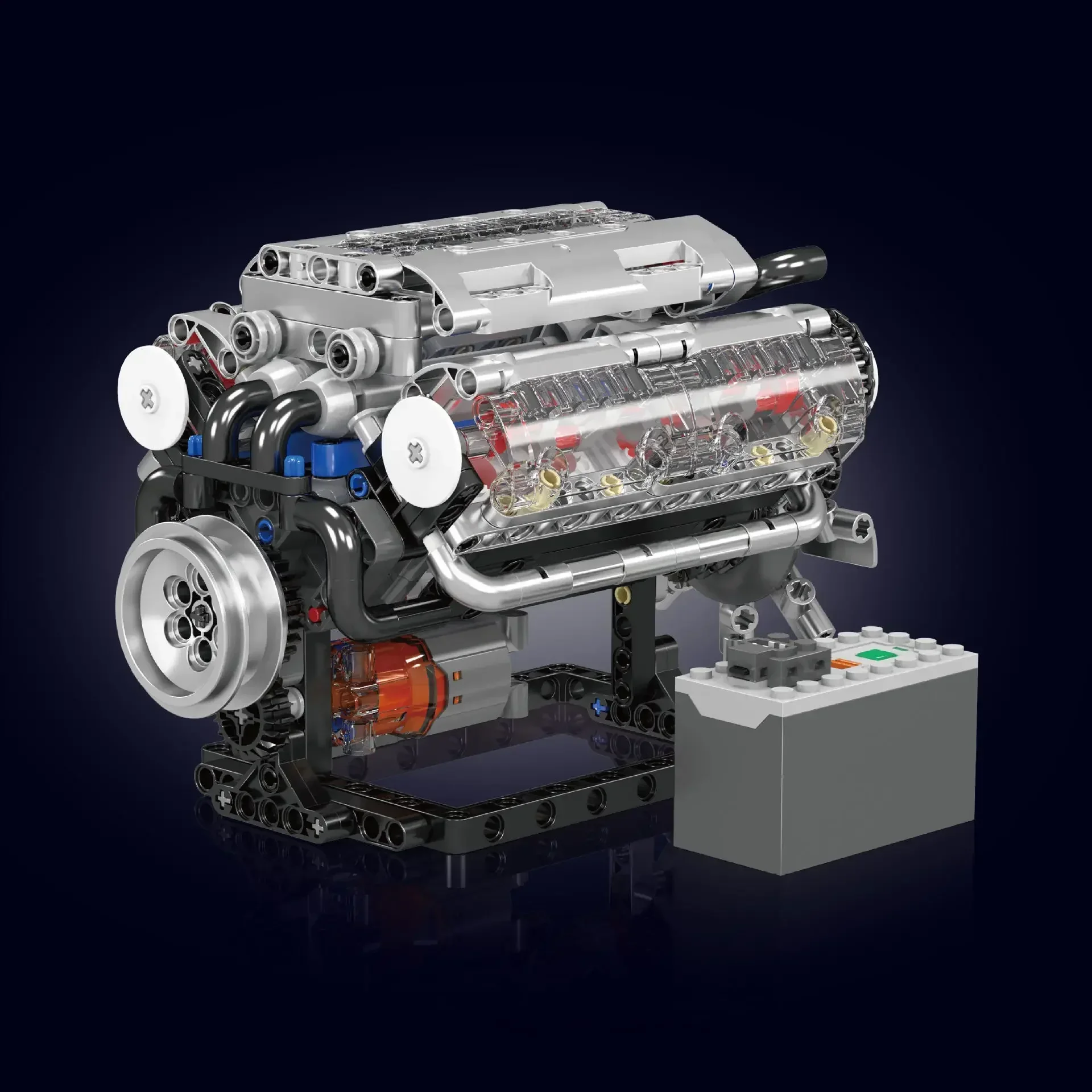 Mould King V8 Engine MOC Simulation Scale Model Kit with Battery and L Motor Electrically Driven Building Blocks Car Toy Gift
Mould King V8 Engine MOC Simulation Scale Model Kit with Battery and L Motor Electrically Driven Building Blocks Car Toy Gift