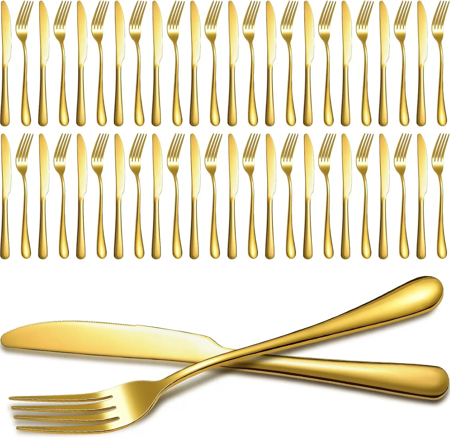 Stainless Steel Forks and Knives Set 50-Piece Flatware for Kitchen Restaurant Dining
Stainless Steel Forks and Knives Set 50-Piece Flatware for Kitchen Restaurant Dining