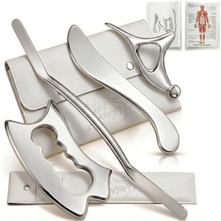 Stainless Steel Muscle Scraper Tool Set - 4Pcs Massage Scraper Tool Gua Sha for Myofascial Release, Fascia Release Tools for De
Stainless Steel Muscle Scraper Tool Set - 4Pcs Massage Scraper Tool Gua Sha for Myofascial Release, Fascia Release Tools for De