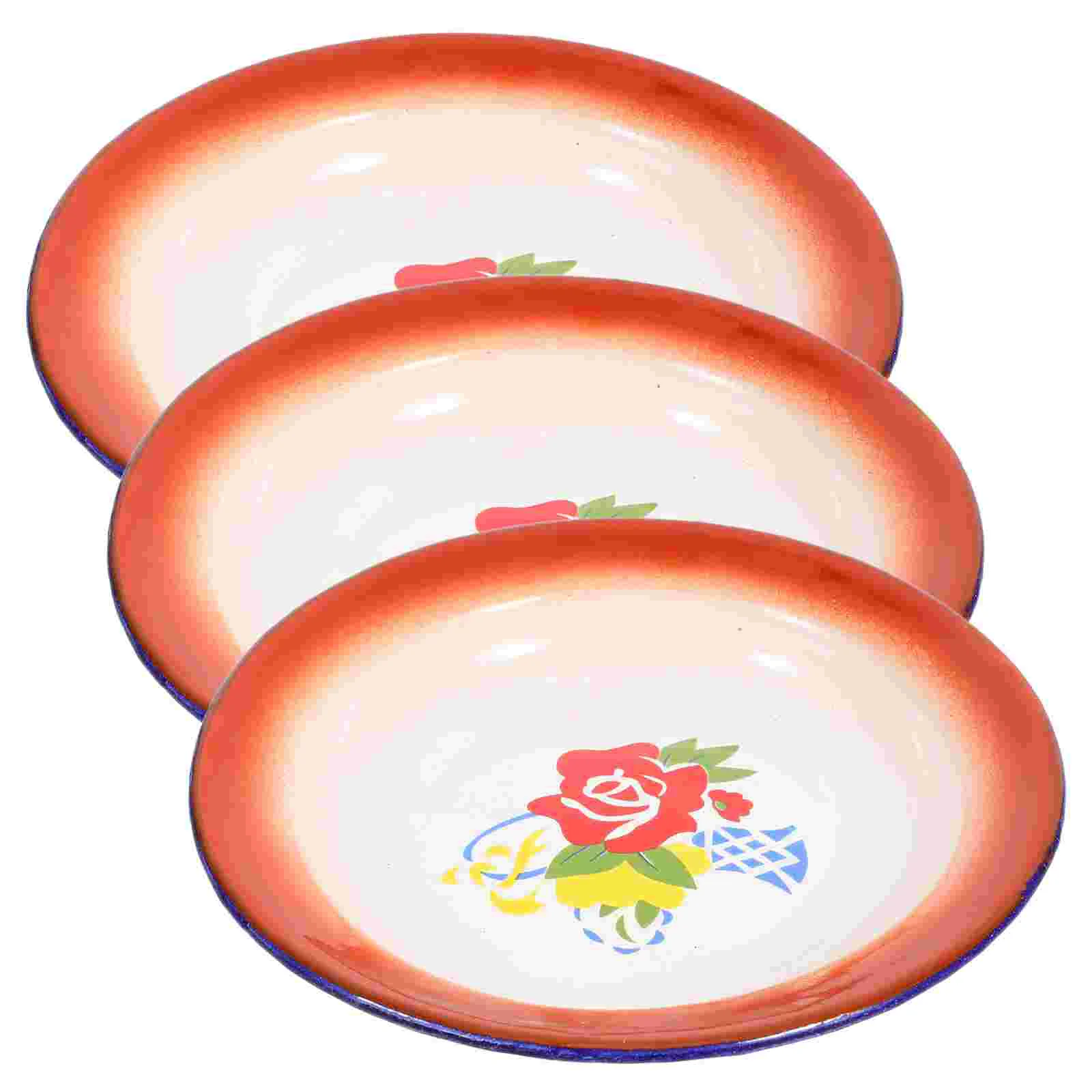 3pcs Enamel Plates 16cm Flower Design Vintage Tableware Fruit Snack Dessert Serving Tray Red Color Retro Style
3pcs Enamel Plates 16cm Flower Design Vintage Tableware Fruit Snack Dessert Serving Tray Red Color Retro Style