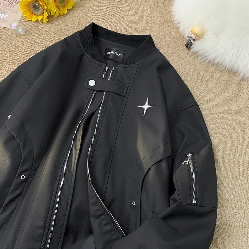 Мужская демисезонная куртка-бомбер из искусственной кожи в американском стиле, для подростков, модная верхняя одежда для уличной моды
Мужская демисезонная куртка-бомбер из искусственной кожи в американском стиле, для подростков, модная верхняя одежда для уличной моды