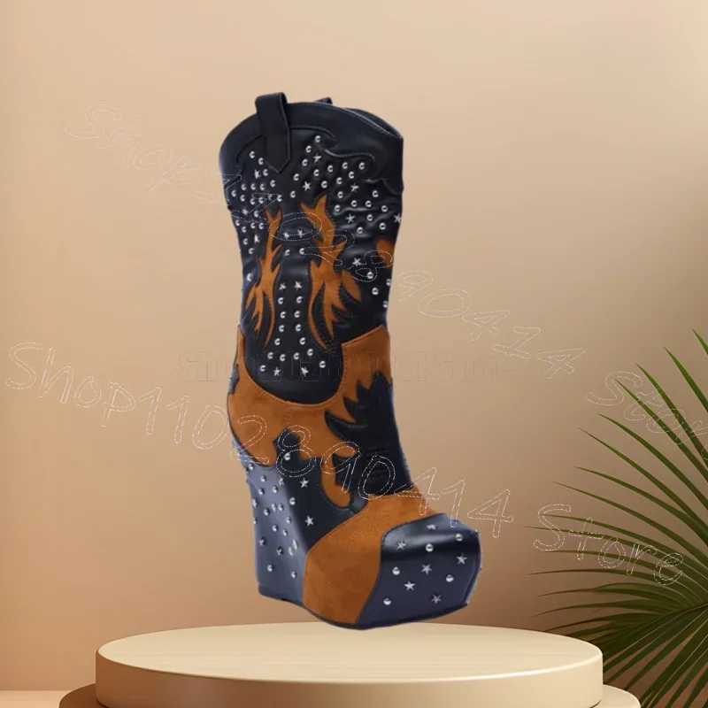 Totem Rivets Design Black Round Toe Platform Boots Slip On Women Shoes Wedges Heel Party Banquet Dating 2026 Zapatos Para Mujere
Totem Rivets Design Black Round Toe Platform Boots Slip On Women Shoes Wedges Heel Party Banquet Dating 2026 Zapatos Para Mujere