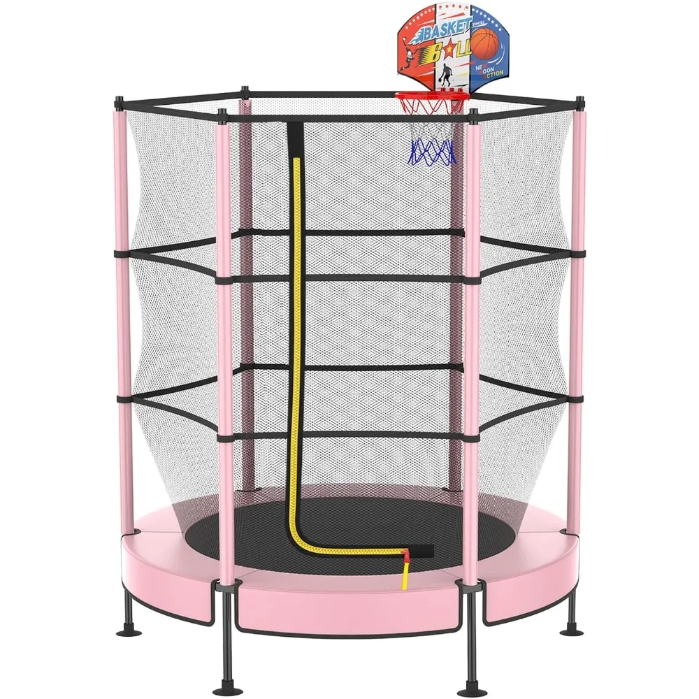 60" Trampoline for Kids with Basketball Hoop, 5ft Indoor Outdoor Toddler Mini Trampoline with Raised Safety Net - Birthday Gifts
60" Trampoline for Kids with Basketball Hoop, 5ft Indoor Outdoor Toddler Mini Trampoline with Raised Safety Net - Birthday Gifts