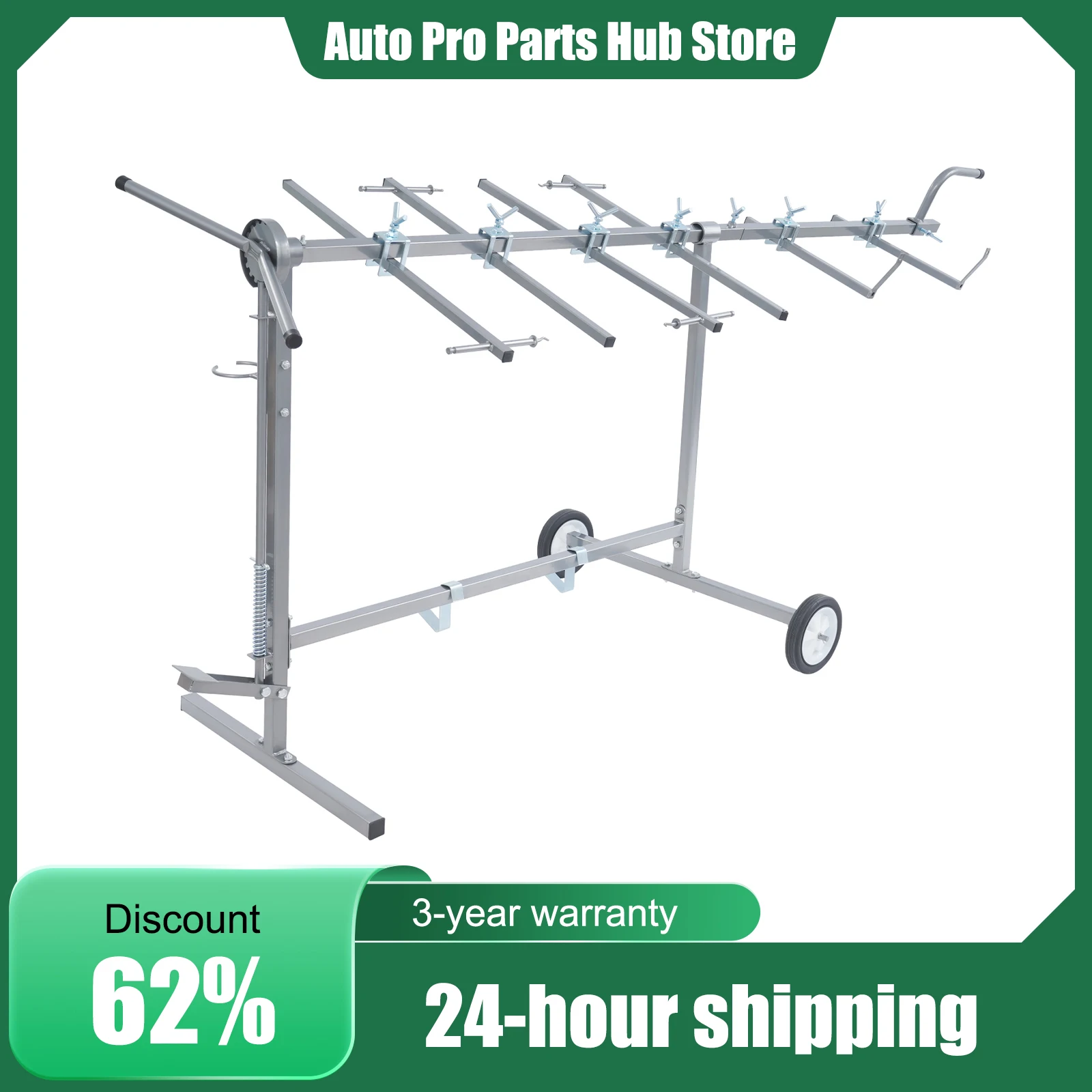 Car Body Paint Rack, 6 Hook 86" Mobile Steel Panel Stand, 440lb 360° Rotating Auto Door Hood Repair Spray Paint Holder
Car Body Paint Rack, 6 Hook 86" Mobile Steel Panel Stand, 440lb 360° Rotating Auto Door Hood Repair Spray Paint Holder