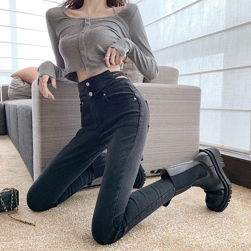 High Waist Hollow out Design Slim Fit Long Pants Elastic Denim Jeans Women's Trendy Autumn New Style Blue Color Polyester Fabric
High Waist Hollow out Design Slim Fit Long Pants Elastic Denim Jeans Women's Trendy Autumn New Style Blue Color Polyester Fabric