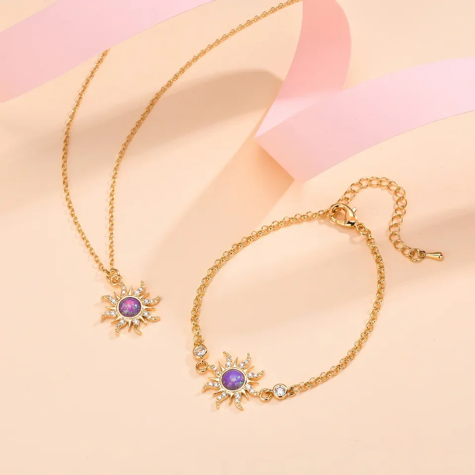 Opal Sun Charms Bracelet for Women, Handmade Wristand Zirconia Inlay Chain Adjustable Layered Jewelry
Opal Sun Charms Bracelet for Women, Handmade Wristand Zirconia Inlay Chain Adjustable Layered Jewelry